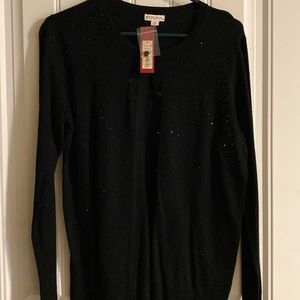 NWT black cardigan with embellishments M